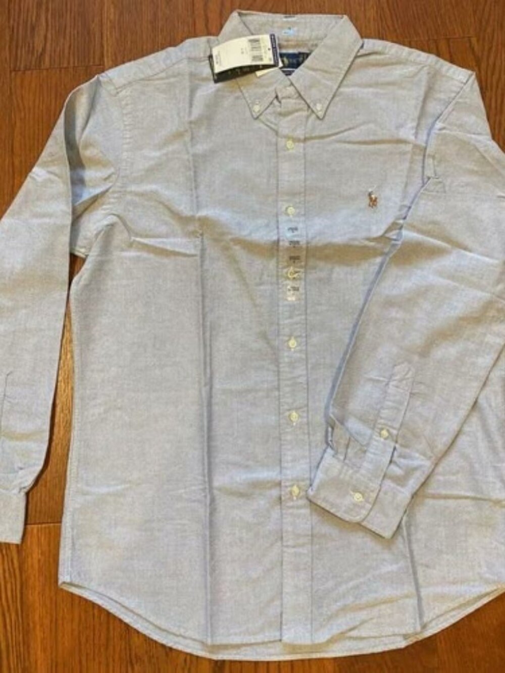 Ralph Lauren Men's Slate Blue Oxford Button Down Shirt — Classic Fit, Size L